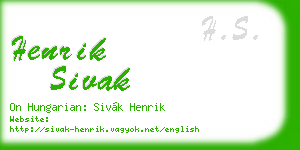 henrik sivak business card